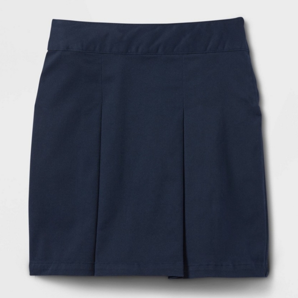 Girls' Pleated Twill Uniform Skort - Cat & Jack Blue 14